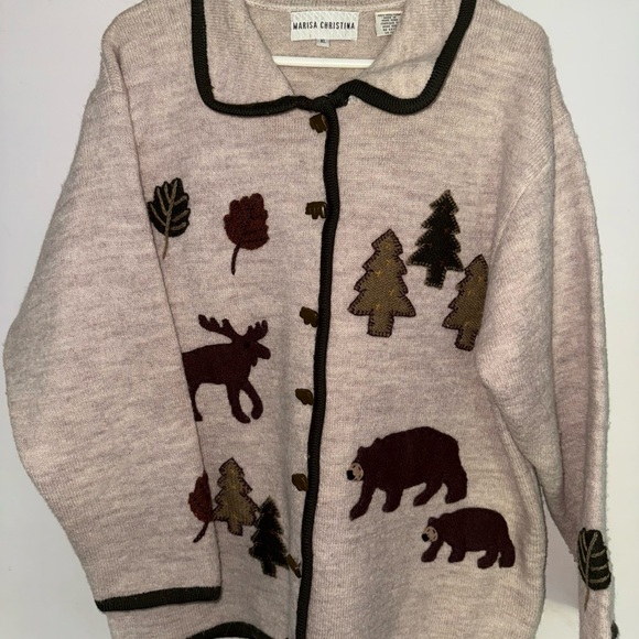 Marisa Christina Nature Print Jacket - Beige and Brown 100% wool - Picture 1 of 11